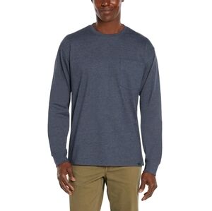 Woolrich Men’s XXL Long Sleeve Pocket Tee – Blue/Gray Heavyweight Shirt
